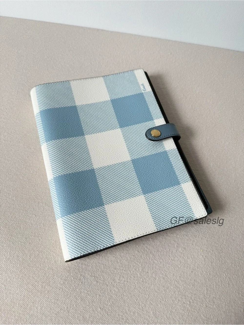 NWT Coach CFA43 Gingham Print Notebook Blue Multi Gift Box Set